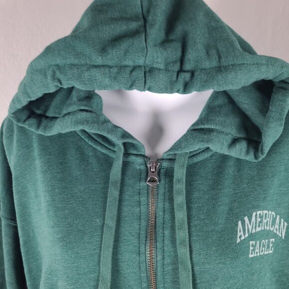 American Eagle Outfitters Women's Green Fleece Full Zip Casual Hoodie Size L - Picture 5 of 10